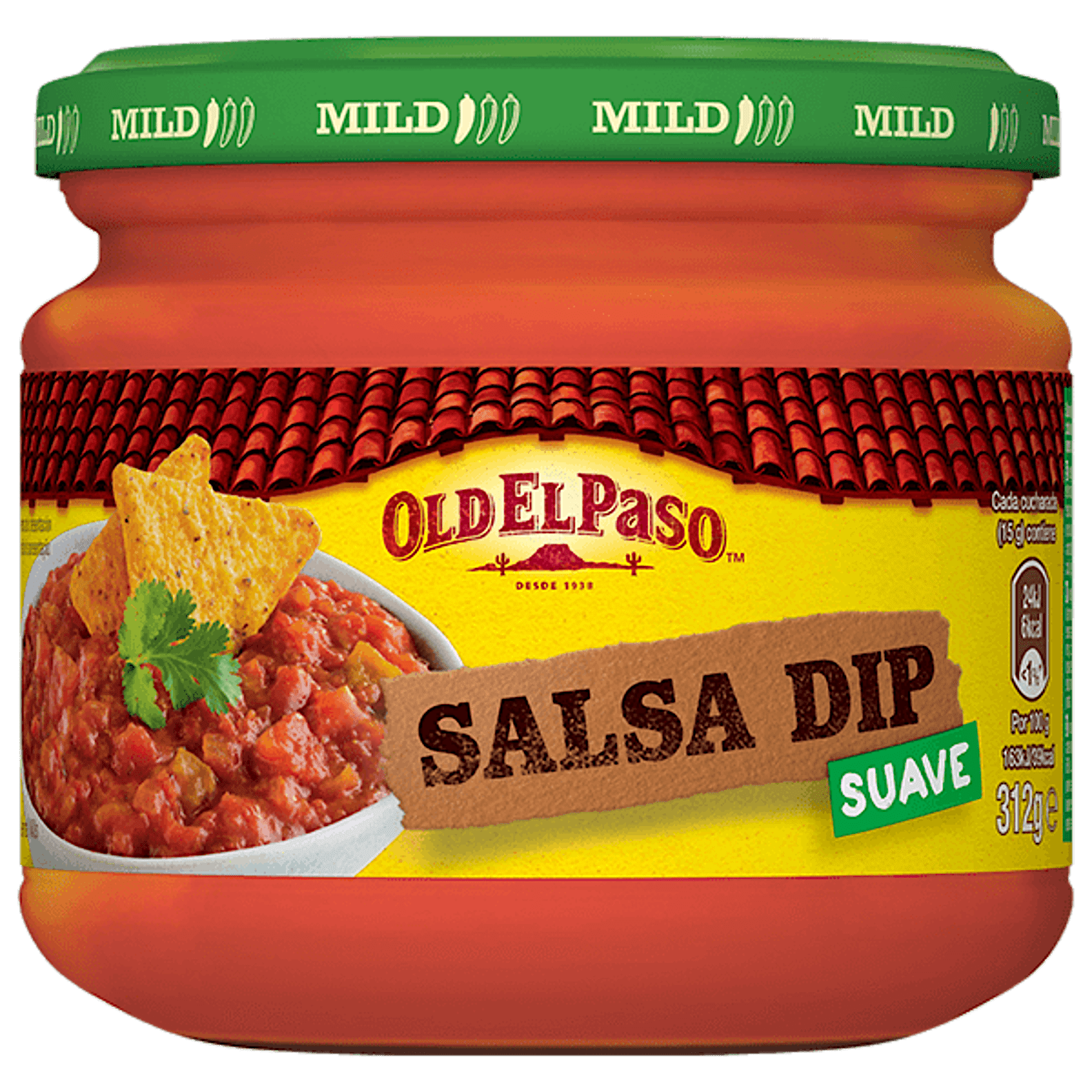 un frasco de vidrio de salsa dip mexicana suave Old el paso, 312g